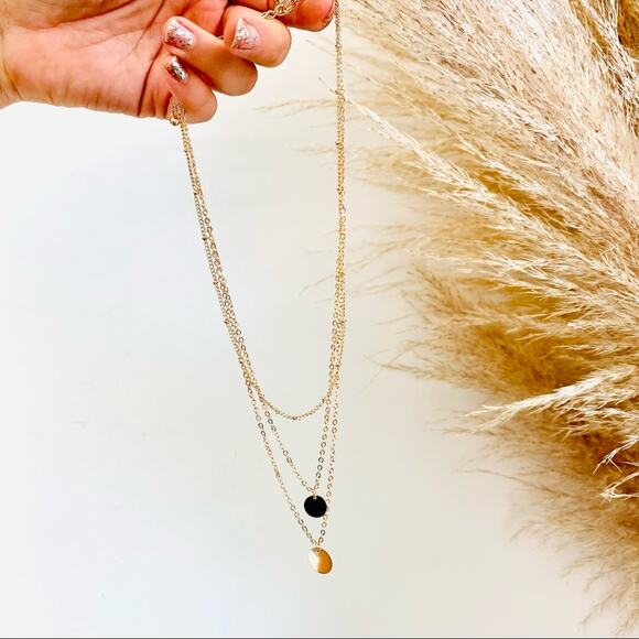 NEW NORDSTROM REVOLVE Gold Disc Multi Strand Layering Choker Necklace Jewelry - Picture 6 of 7